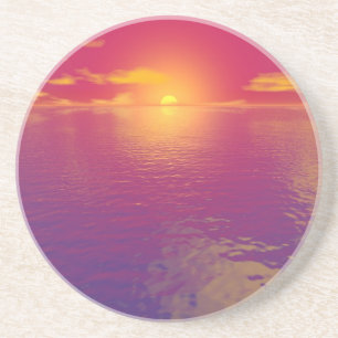 red sunset coaster