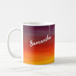 Red Sunset Custom Name Coffee Mug