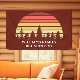 Red Sunset Forest Custom Family Reunion Party Banner
