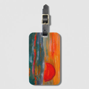 Red Sunset Luggage Tag with Business Card Slot