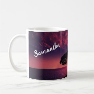 Red Sunset Name Coffee Mug