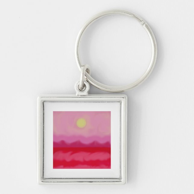 Red Sunset Ocean Key Ring (Front)