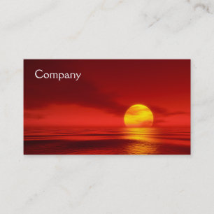 Red Sunset Over The Ocean Business Card