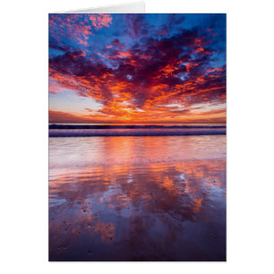 Red sunset over the sea, California