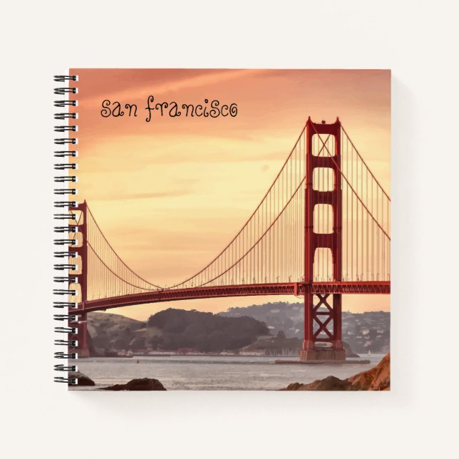Red Sunset San Francisco Notebook (Front)