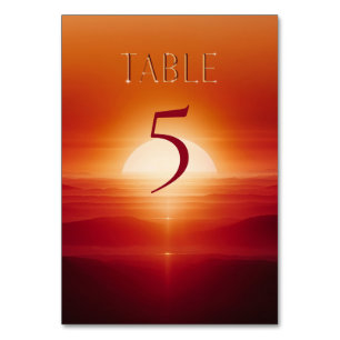 Red sunset table number