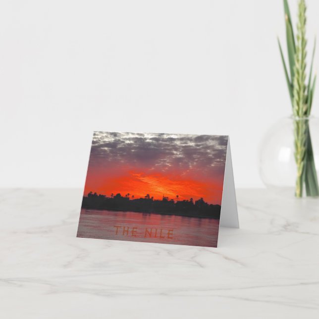 Red Sunset, The Nile River. Holiday Card (Front)