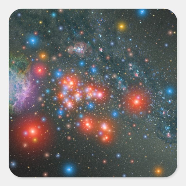 Red Super Giant Cluster Square Sticker (Front)