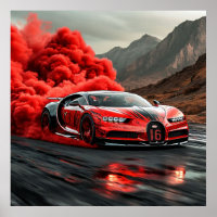 🔥 Red Supercar Smoke Drift Speed Motion Urban Art