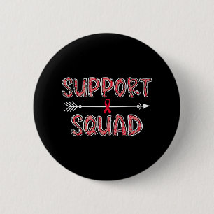 red support squad blood cancer awareness warrior s 6 cm round badge