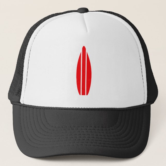 Red Surfboard Trucker Hat (Front)