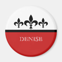 Red Swanky Fleur De Lis Magnet