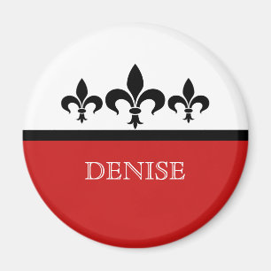 Red Swanky Fleur De Lis Magnet