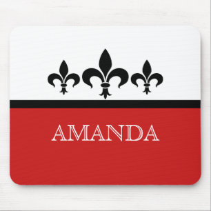 Red Swanky Fleur De Lis Mousepad