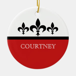 Red Swanky Fleur De Lis Ornament