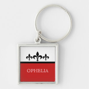 Red Swanky Fleur De Lis Premium Keychain