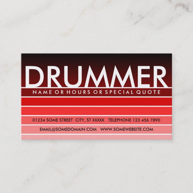 red swatch DRUMMER Business Card (Front)