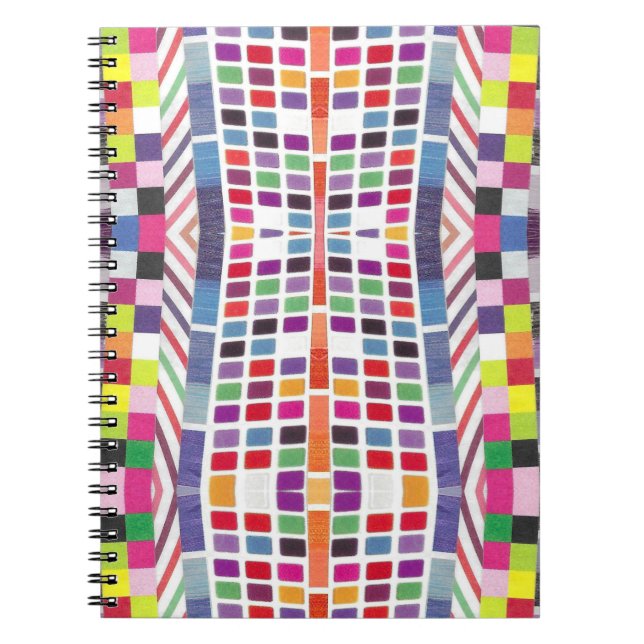 Red Swatches and Colourful Pixels  Notebook (Front)