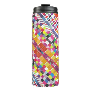 Red Swatches and Colourful Pixels Thermal Tumbler