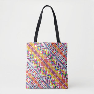 Red Swatches and Colourful Pixels Tote Bag