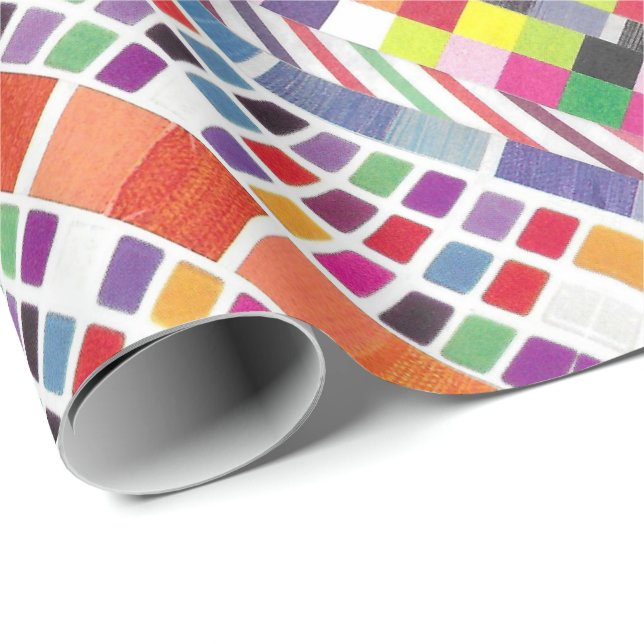 Red Swatches and Colourful Pixels Wrapping Paper (Roll Corner)