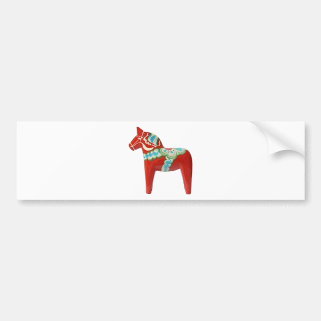 Red Swedish Dala Horse Bumper Sticker (Front)