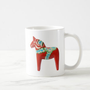 Red Swedish Dala Horse Coffee Mug