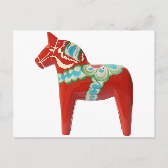 Red Swedish Dala Horse Postcard (Front)