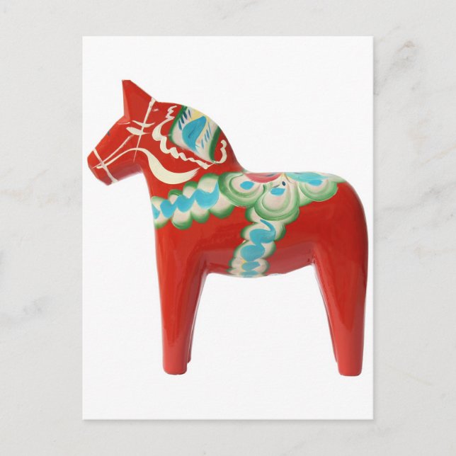 Red Swedish Dala Horse Postcard (Front)