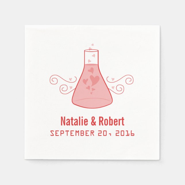 Red Sweet Chemistry Paper Napkins (Front)