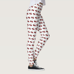Red Sweet Cherries - Choose your color - White Leggings