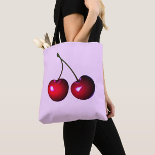 Red Sweet Cherries Tote Bag Choose Colour