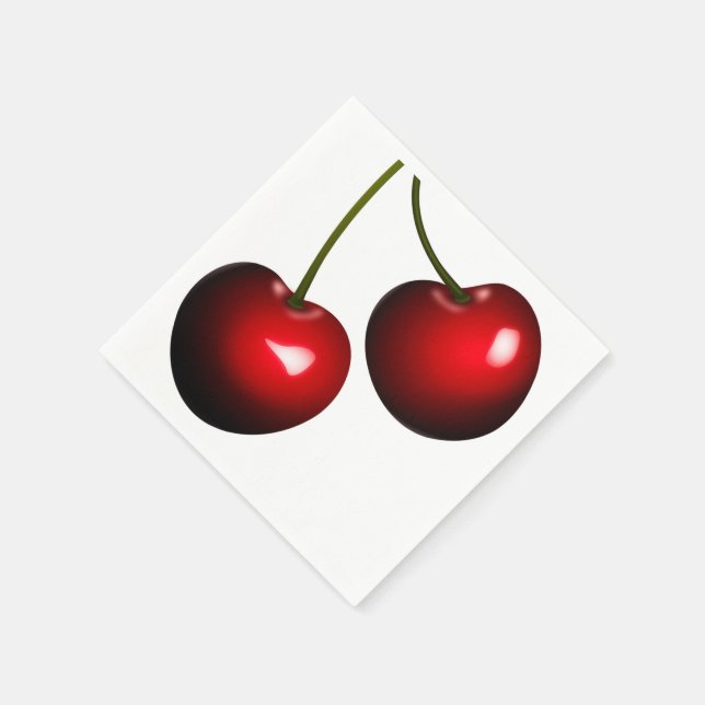 Red Sweet Cherry Napkins - Customisable (Corner)