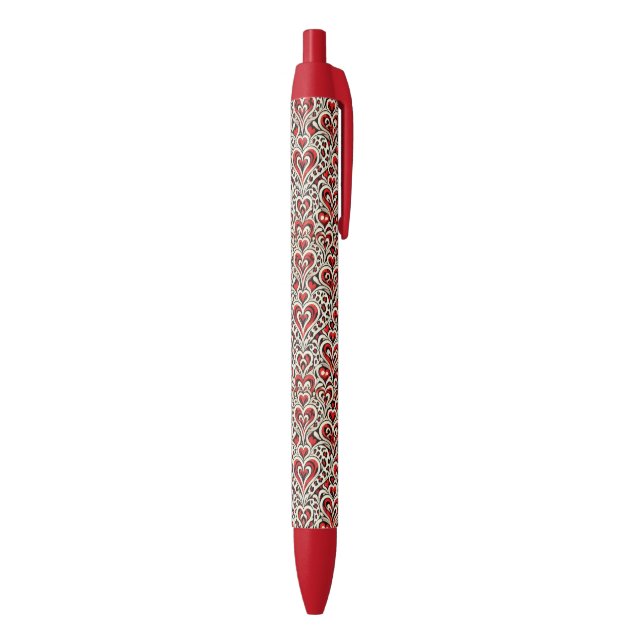 Red Sweet Hearts  Black Ink Pen (Bottom (Vertical))