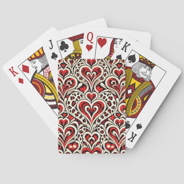 Red Sweet Hearts  Playing Cards (Back)