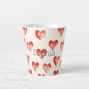 Red Sweet Hearts Valentine's Day Latte Mug