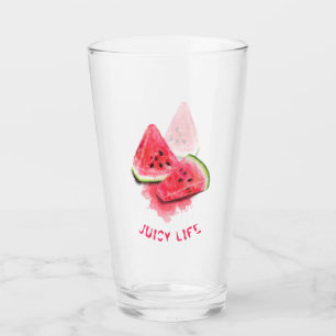 Red Sweet Juicy Watermelon Pieces Tasty - Fresh Glass
