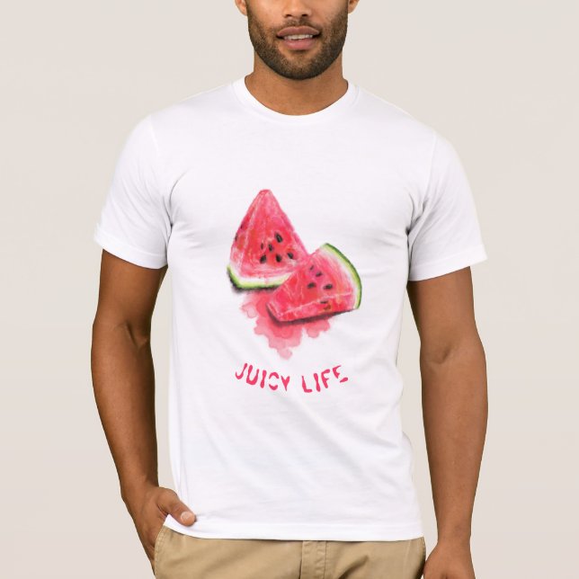 Red Sweet Juicy Watermelon Pieces Tasty - Fresh  T-Shirt (Front)