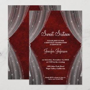 Red Sweet Sixteen Invitation