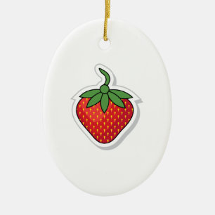 Red Sweet Strawberry Ceramic Tree Decoration