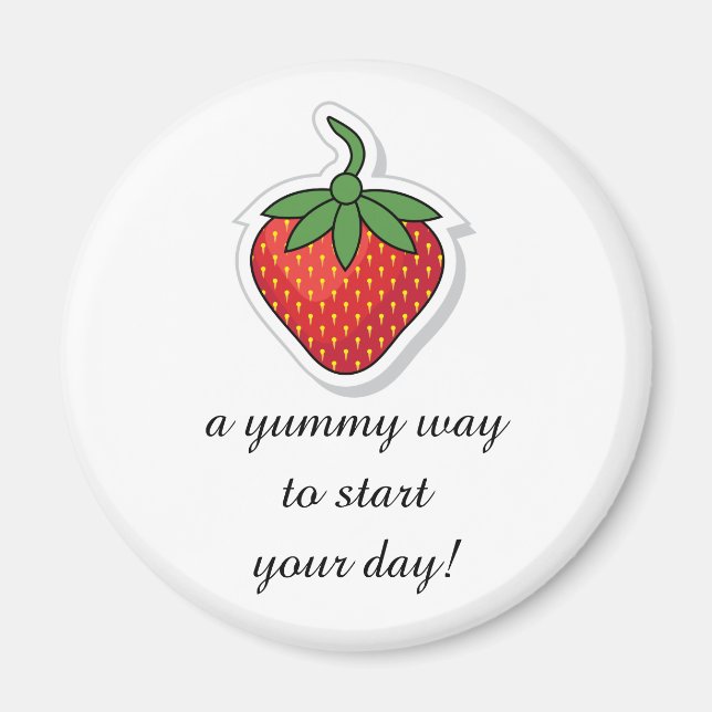 Red Sweet Strawberry - edit phrase Magnet (Front)