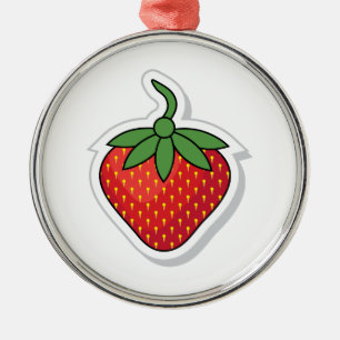 Red Sweet Strawberry Metal Tree Decoration