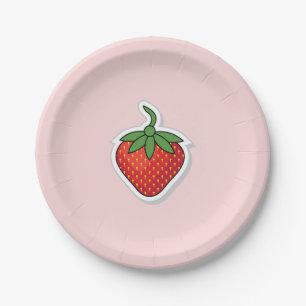 Red Sweet Strawberry Paper Plate
