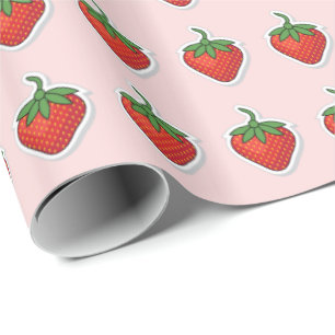 Red Sweet Strawberry pattern Wrapping Paper