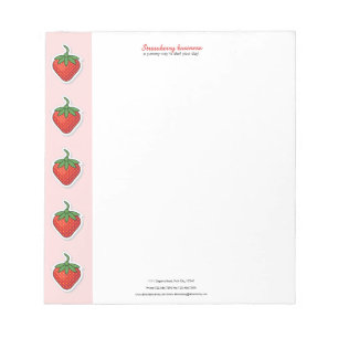 Red Sweet Strawberry - personalised template Notepad