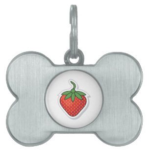 Red Sweet Strawberry Pet Tag