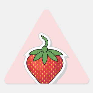 Red Sweet Strawberry Triangle Sticker