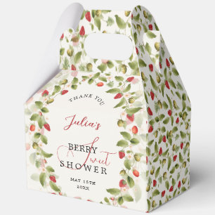 Red Sweet Strawberry Wildflower Wreath Baby Shower Favour Box