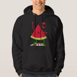 Red Sweet Summer Fruits Dancing Watermelon Art Pri Hoodie
