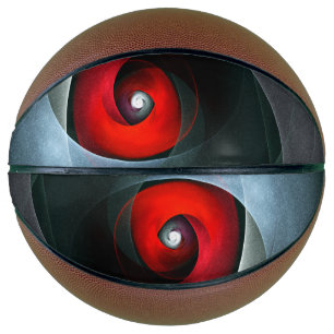 Red Swirl Artistic Modern Abstract Art Pattern #19 Basketball